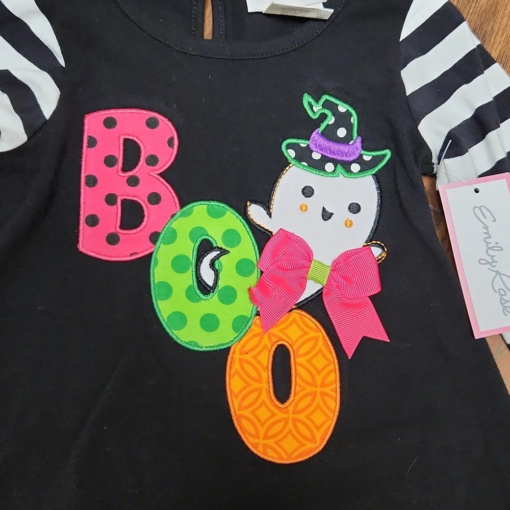 NWT Emily Rose Girls Halloween Boo Ghost Tunic Top Ruffle Pants Set 18M Toddler